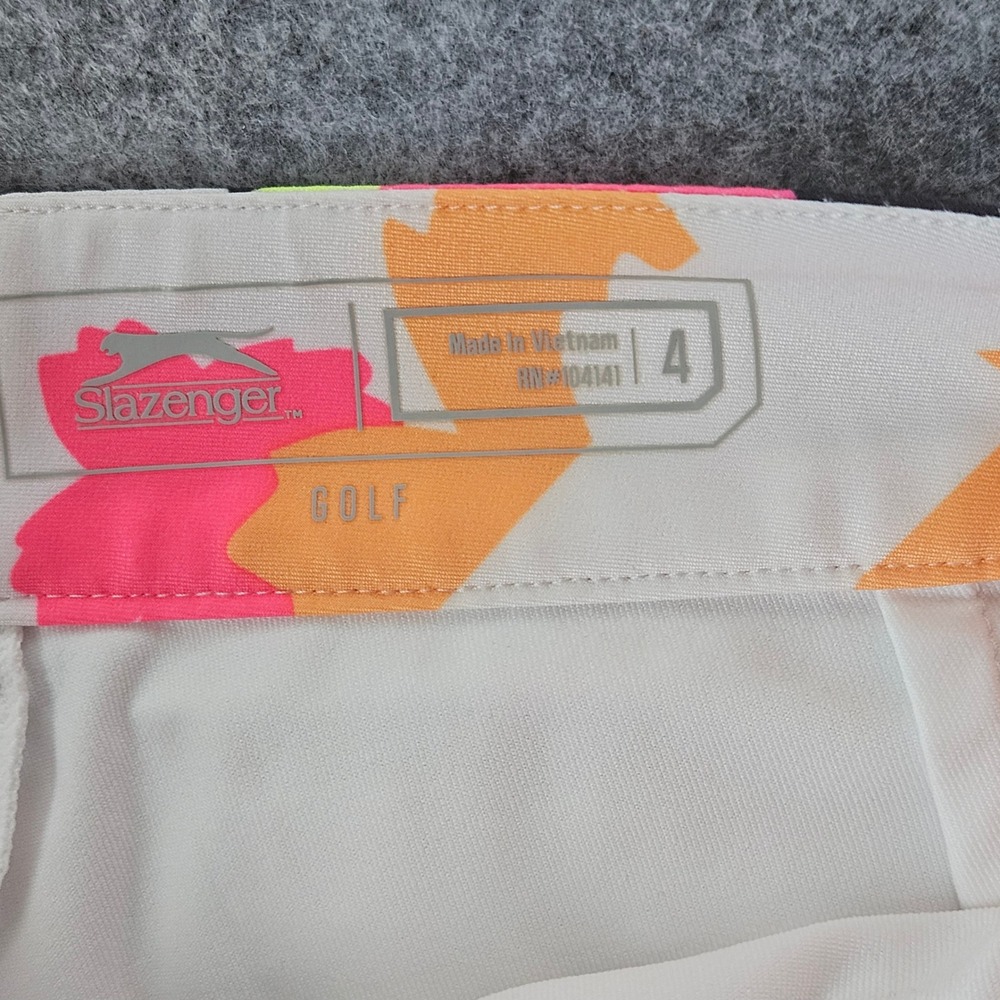 Slazenger Impulse Floral Printed Golf Skort Neon Abstract White Pink Size 4 NEW - Picture 7 of 7